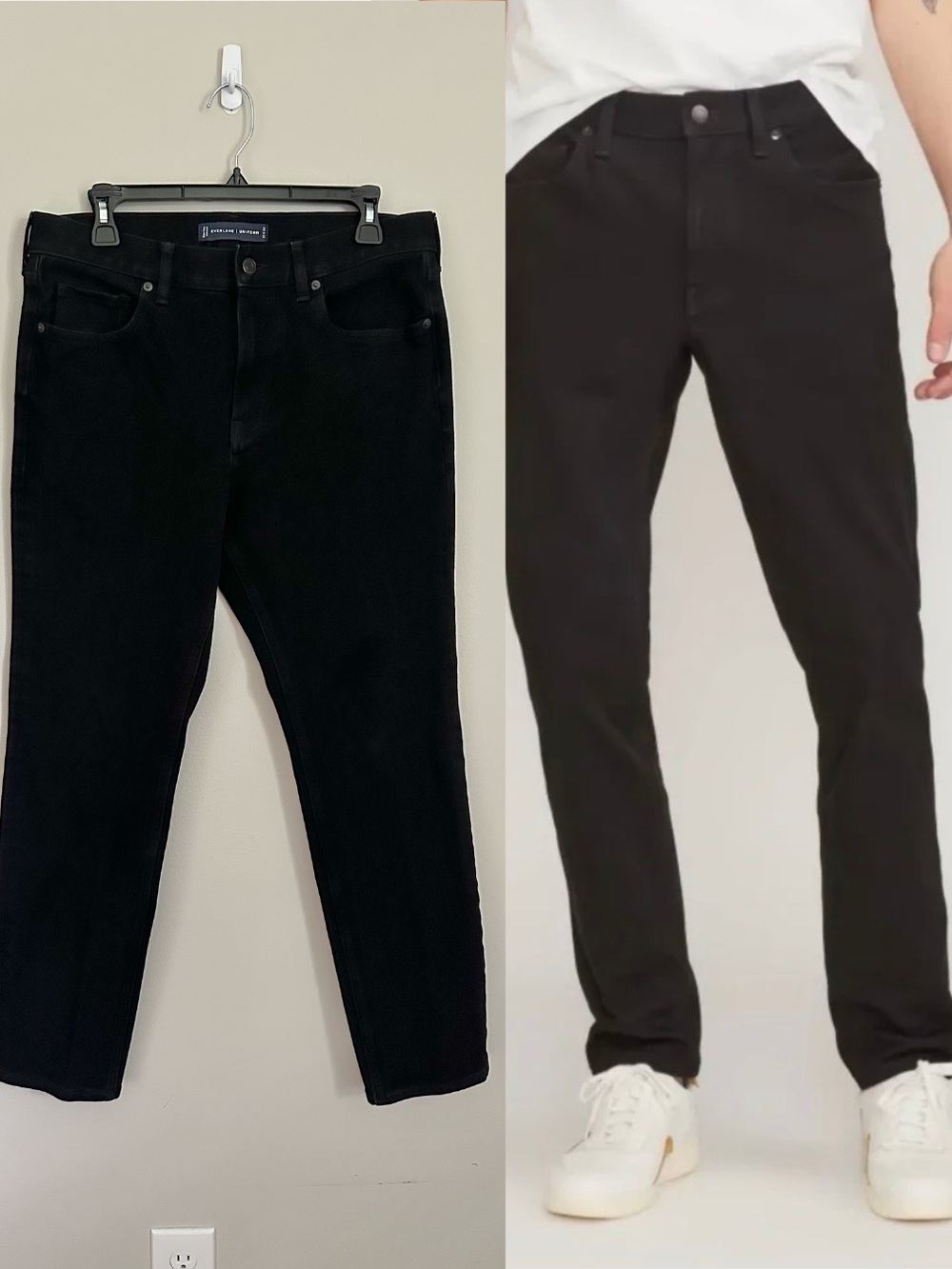 Everlane Uniform Black Straight Jeans Mens 33x30 Stretch Denim Classic 5 Pocket